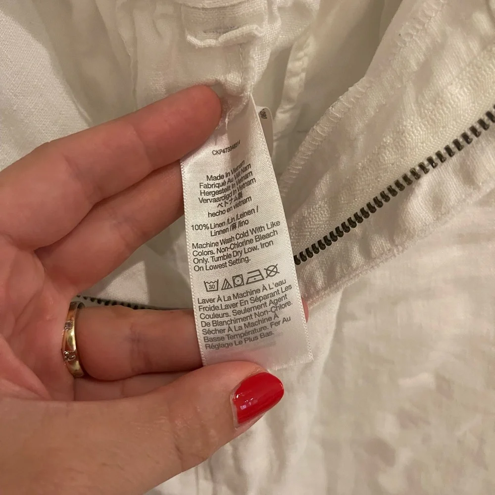 Madewell The Beale High Waist White Linen Shorts - Picture 7 of 8